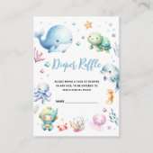 Schattige Onder het zee Baby shower Luier Raffle Informatiekaartje (Voorkant)