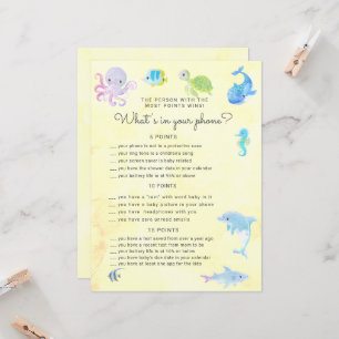 Schattige Onder het Zee Baby shower Phone Game Kaa