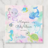 Schattige Onder het Zee Creatures Baby shower Bedankjes Labels (Voorkant)