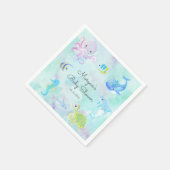 Schattige Onder het Zee Creatures Baby shower Mono Servet (Hoek)