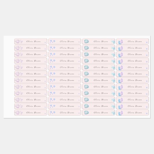 Schattige onder het zee Day Care School Naam Kledi Labels (Vel)