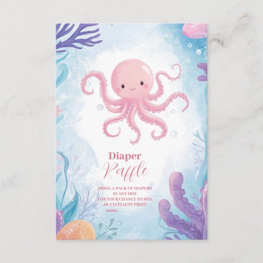 Schattige onder het Zee Diapper Raffle Informatiekaartje (Voorkant)