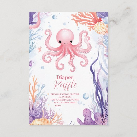 Schattige onder het Zee Diapper Raffle Informatiekaartje (Voorkant)