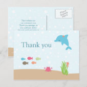 Schattige onder het Zee meisjes dank je kaart (Voorkant / Achterkant)