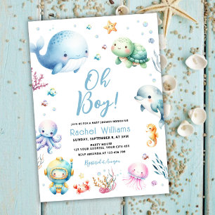 Schattige onder het Zee Oh Boy Baby shower Kaart