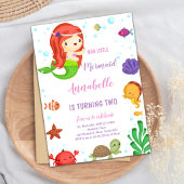 Schattige onder het Zee Party Nodig voor meisjes Kaart