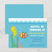 Schattige Onder het Zee thema Aquarium Verjaardags Kaart (Voorkant / Achterkant)