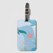 Schattige Onder het Zee Vrienden-onder water thema Bagagelabel (Voorkant (verticaal))
