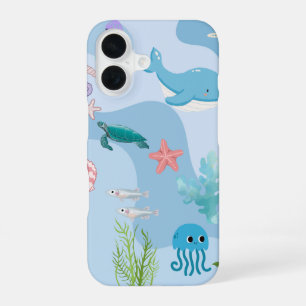 Schattige Onder het Zee Vrienden-onder-water thema iPhone 16 Hoesje