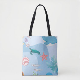 Schattige Onder het Zee Vrienden-onder water thema Tote Bag