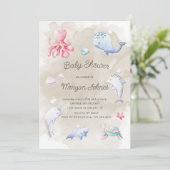 Schattige Onder het Zee Waterverf Baby shower (Staand voorkant)