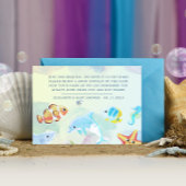 Schattige Onder het Zee Waterverf Baby shower Informatiekaartje