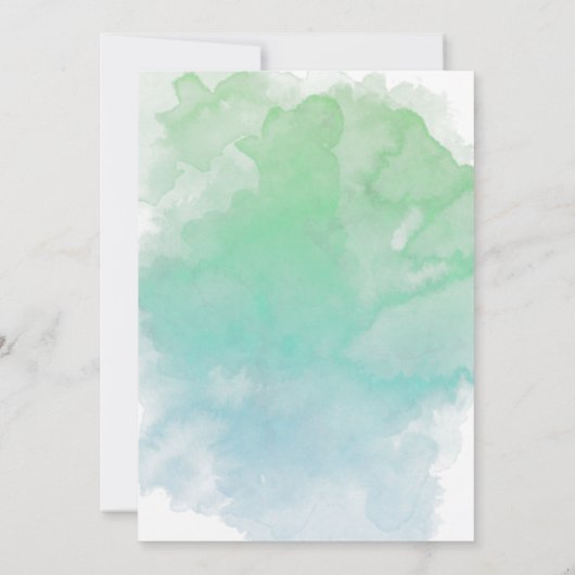 Schattige Onder het Zee Waterverf Baby shower Uitn (Achterkant)