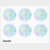 Schattige Onder het Zee Waterverf Het is een Jonge Ronde Sticker (Vel)
