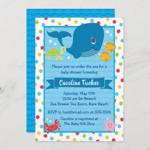 Schattige Onder het Zee Whale Ocean Baby shower Kaart