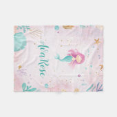 Schattige onder het Zee Zeemeermin Personalized Gi Fleece Deken (Voorkant (Horizontaal))