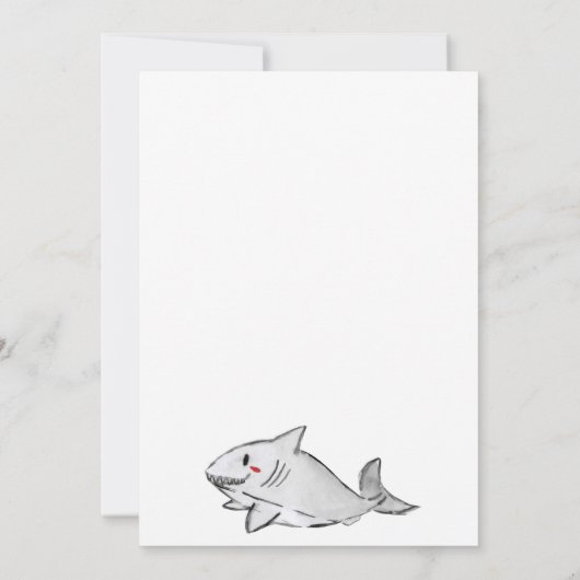 Schattige Onder het Zee Zwemmen Shark Ocean Verjaa Kaart (Achterkant)