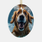 Schattige Onderwater Bruin Hond Zwemmen Ornament (Rechts)