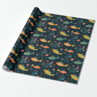 Schattige onderwater Goldfish Koi Aquatisch Plant  Cadeaupapier