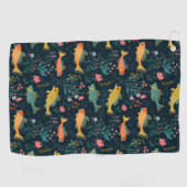 Schattige onderwater Goldfish Koi Aquatisch Plant  Golfhanddoek (Horizontaal)