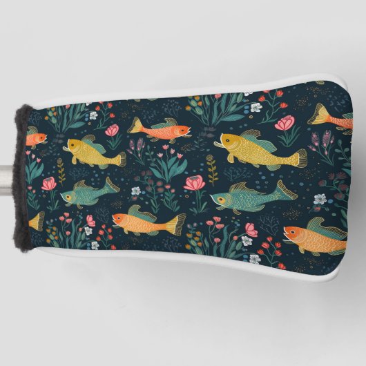 Schattige onderwater Goldfish Koi Aquatisch Plant Golfheadcover (Voorkant)