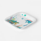 Schattige onderwater wit papieren bordje (Gebogen)