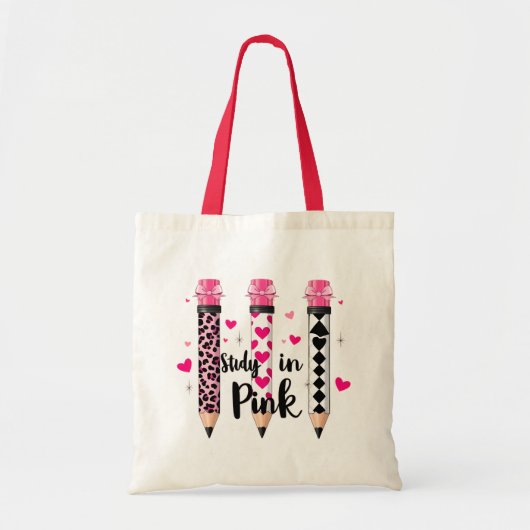 Schattige Onderwijs Pencil Tote Bag (Voorkant)