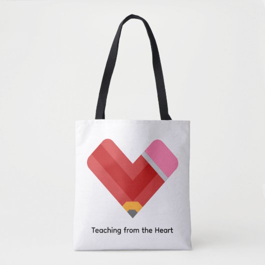 Schattige Onderwijzer Hart Potlood Tote Bag (Voorkant)