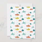 Schattige Onderzeeboot Zee Diepzee Vis Kinderen Notitiekaartje (Achterkant)