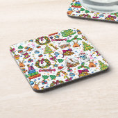 Schattige Onderzetter Mooie kerst doodle clip art (Linkerzijde)