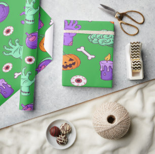 Schattige ondood feeststemming cadeaupapier