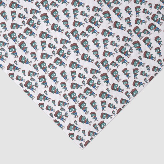 Schattige ondood zombie patroon griezelig cool tissuepapier (Detail)