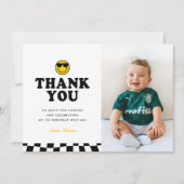 Schattige One Cool Dude Happy Photo Boy 1st Birthd Bedankkaart (Voorkant)