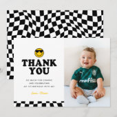 Schattige One Cool Dude Happy Photo Boy 1st Birthd Bedankkaart (Voorkant / Achterkant)