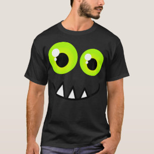Schattige One Eyed Monster Face Green Eyes Hallowe T-shirt