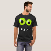 Schattige One Eyed Monster Face Green Eyes Hallowe T-shirt (Voorkant volledig)