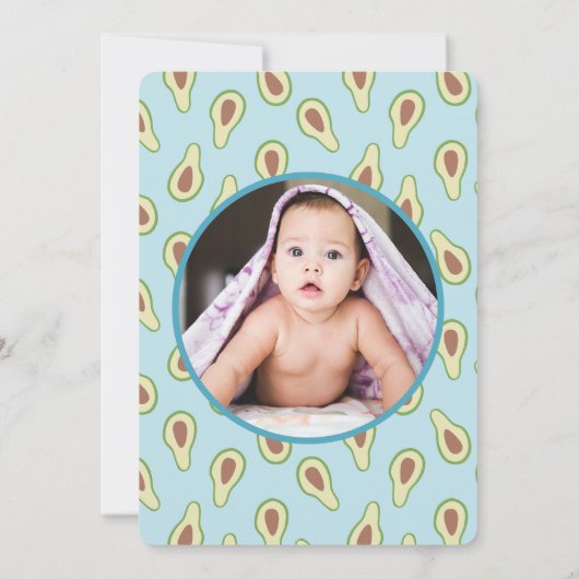 Schattige Onederful Avocado 1e Verjaardagsfeest Kaart (Achterkant)