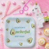 Schattige Onederful Avocado 1e Verjaardagsfeest Papieren Bordje (Feest)