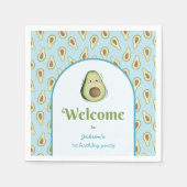 Schattige Onederful Avocado 1e Verjaardagsfeest Servet (Voorkant)