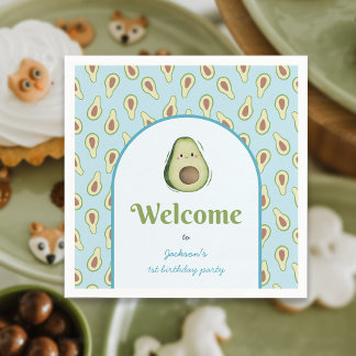 Schattige Onederful Avocado 1e Verjaardagsfeest Servet