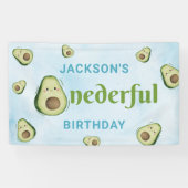 Schattige Onederful Avocado 1e Verjaardagsfeest Spandoek (Horizontaal)