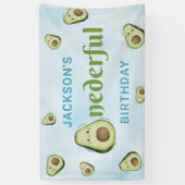 Schattige Onederful Avocado 1e Verjaardagsfeest Spandoek (Verticaal)