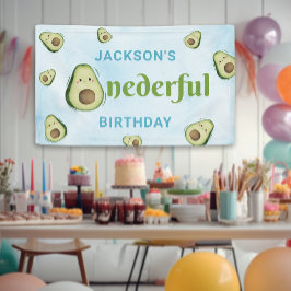 Schattige Onederful Avocado 1e Verjaardagsfeest Spandoek