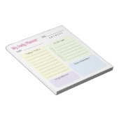 Schattige ongedateerde dagelijkse planner notitieblok (Schuin)