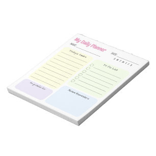 Schattige ongedateerde dagelijkse planner notitieblok