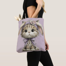 SCHATTIGE ONGESTRUCTUREERDE PAAS-THEMATISCHE KITTE TOTE BAG