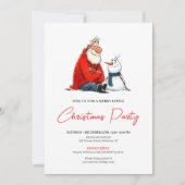 Schattige Ongewone Kerstman Waterverf Kerstfeest Kaart (Voorkant)