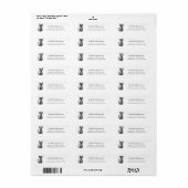 Schattige Ongewone Zwarte Kat Retouradres Etiket (Full Sheet)