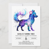 Schattige Online Wolf Digitaal Meisje Verjaardag Kaart (Voorkant)