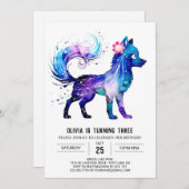 Schattige Online Wolf Digitaal Meisje Verjaardag Kaart (Voorkant / Achterkant)